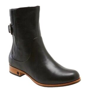 Black Leather Ankle Boots